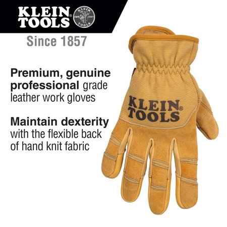 Klein Tools Leather All Purpose Gloves, Large 60608